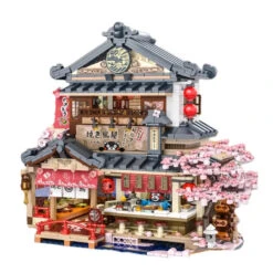 Japanese Kumamoto Bear Restaurant Micro Building Set -Kawaii Store kawaiies plushies plush softtoy japanese kumamoto bear restaurant micro building set build it 579556