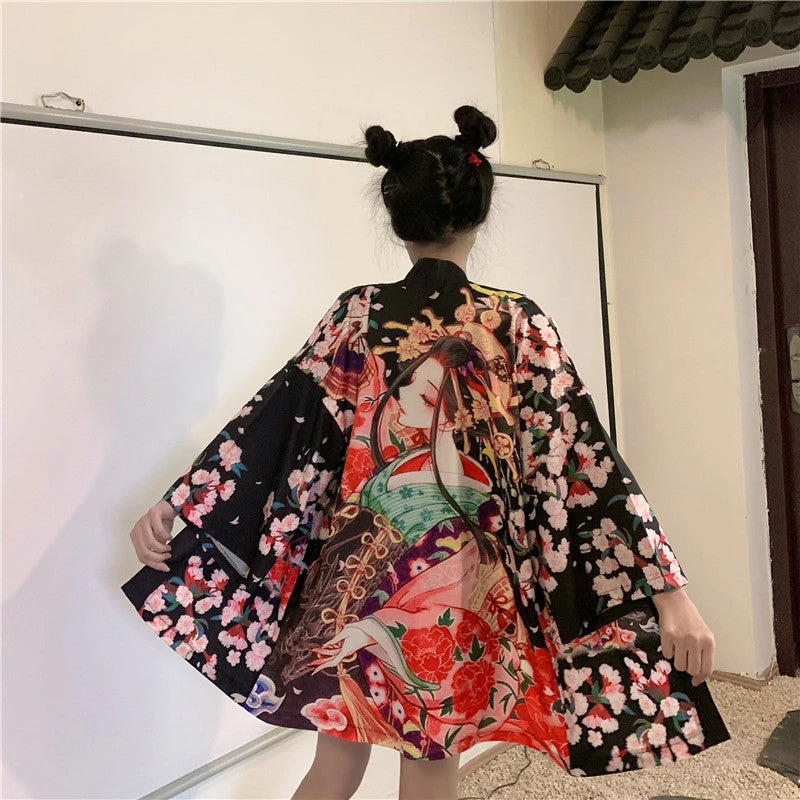 Apparel Japanese Lady Sakura Women Kimono Robe Cardigan 3 Apparel Japanese Lady Sakura Women Kimono Robe Cardigan