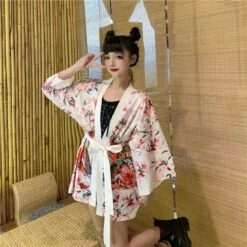 Apparel Japanese Lady Sakura Women Kimono Robe Cardigan 28 Apparel Japanese Lady Sakura Women Kimono Robe Cardigan -Kawaii Store kawaiies plushies plush softtoy japanese lady sakura women kimono robe cardigan kimono 729019