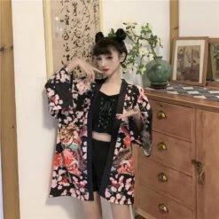 Apparel Japanese Lady Sakura Women Kimono Robe Cardigan 34 Apparel Japanese Lady Sakura Women Kimono Robe Cardigan -Kawaii Store kawaiies plushies plush softtoy japanese lady sakura women kimono robe cardigan kimono 768006