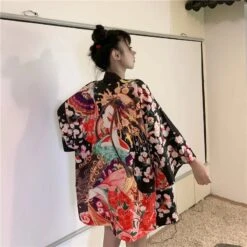 Apparel Japanese Lady Sakura Women Kimono Robe Cardigan 36 Apparel Japanese Lady Sakura Women Kimono Robe Cardigan -Kawaii Store kawaiies plushies plush softtoy japanese lady sakura women kimono robe cardigan kimono 803336