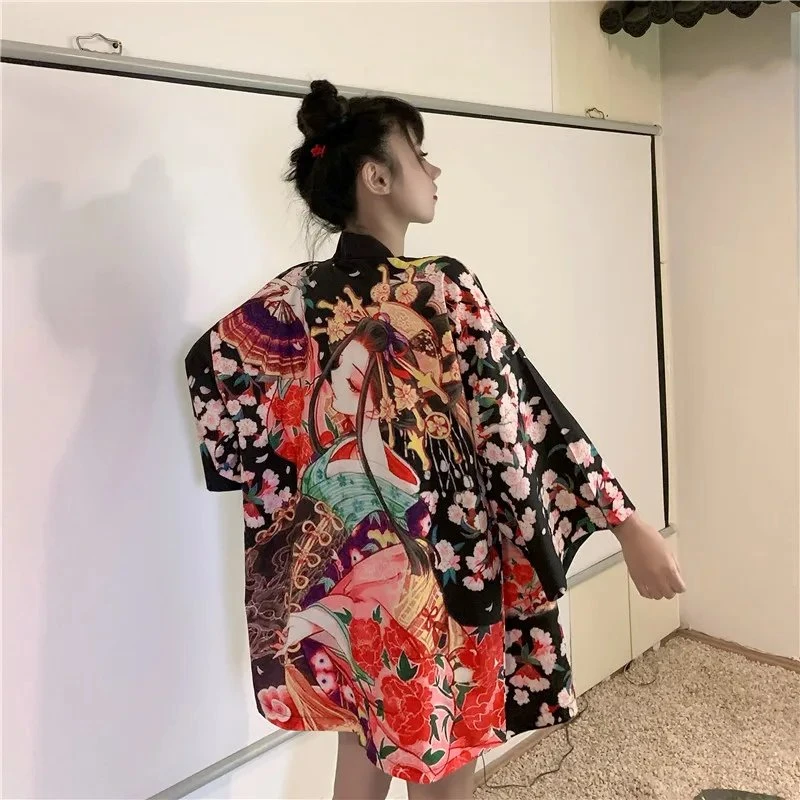 Apparel Japanese Lady Sakura Women Kimono Robe Cardigan 19 Apparel Japanese Lady Sakura Women Kimono Robe Cardigan - Image 17