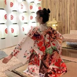 Apparel Japanese Lady Sakura Women Kimono Robe Cardigan 23 Apparel Japanese Lady Sakura Women Kimono Robe Cardigan -Kawaii Store kawaiies plushies plush softtoy japanese lady sakura women kimono robe cardigan kimono 944247