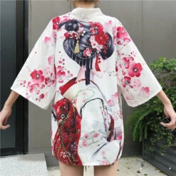 Apparel Japanese Lady With Tsubaki Flowers Kimono