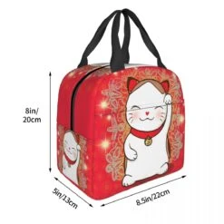 Japanese Lucky Cat Lunch Bag -Kawaii Store kawaiies plushies plush softtoy japanese lucky cat lunch bag bag 157692
