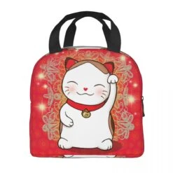 Japanese Lucky Cat Lunch Bag -Kawaii Store kawaiies plushies plush softtoy japanese lucky cat lunch bag bag 678985