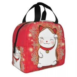 Japanese Lucky Cat Lunch Bag -Kawaii Store kawaiies plushies plush softtoy japanese lucky cat lunch bag bag 784728