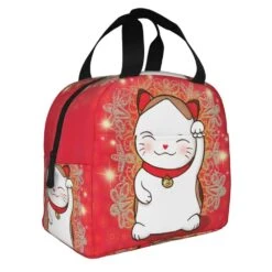 Japanese Lucky Cat Lunch Bag -Kawaii Store kawaiies plushies plush softtoy japanese lucky cat lunch bag bag 957504