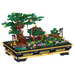 Japanese Pagoda Tree Pond Scene Nano Building Set -Kawaii Store kawaiies plushies plush softtoy japanese pagoda tree pond scene nano building set build it 321363