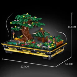 Japanese Pagoda Tree Pond Scene Nano Building Set -Kawaii Store kawaiies plushies plush softtoy japanese pagoda tree pond scene nano building set build it 694159