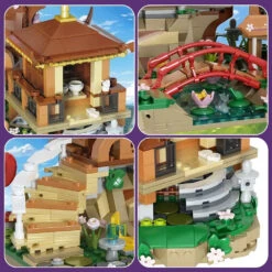 Japanese Purple Cherry Blossom Sakura Tree House Micro Building Set -Kawaii Store kawaiies plushies plush softtoy japanese purple cherry blossom sakura tree house micro building set build it 532188