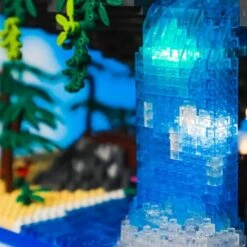 Japanese Purple Sakura Tree Temple Waterfall Nano Building Blocks - Limited Stock -Kawaii Store kawaiies plushies plush softtoy japanese purple sakura tree temple waterfall nano building blocks new build it 386040