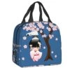 Kokeshi Doll Sakura Lunch Bag -Kawaii Store kawaiies plushies plush softtoy japanese red blue white pink sakura kokeshi doll insulated lunch bag bag blue 422493