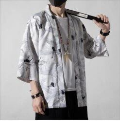 Apparel Japanese Royal Cranes Kimono -Kawaii Store kawaiies plushies plush softtoy japanese royal cranes kimono apparel 721153