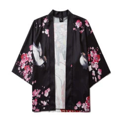 Apparel Japanese Sakura Black Red Anime Girl Long Kimono Cardigan Robes 22 Apparel Japanese Sakura Black Red Anime Girl Long Kimono Cardigan Robes -Kawaii Store kawaiies plushies plush softtoy japanese sakura black red anime girl long kimono cardigan robes new apparel 750889