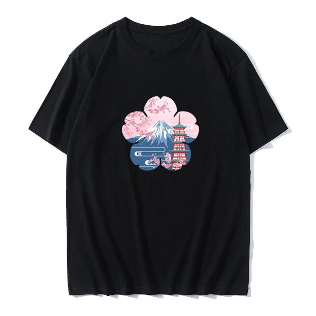 Apparel Japanese Sakura Mt Fuji Shrine Cherry Blossom Women's Tee 8 Apparel Japanese Sakura Mt Fuji Shrine Cherry Blossom Women's Tee - Image 6