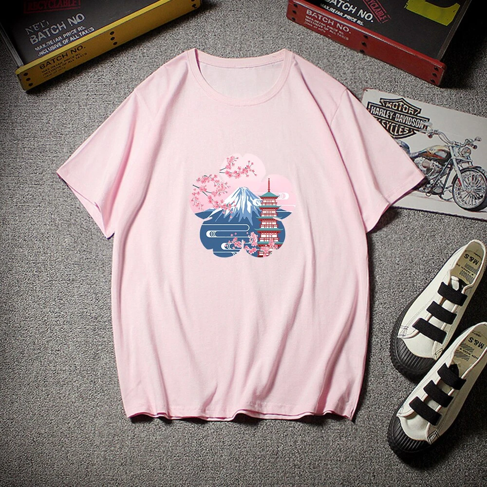 Apparel Japanese Sakura Mt Fuji Shrine Cherry Blossom Women's Tee 5 Apparel Japanese Sakura Mt Fuji Shrine Cherry Blossom Women's Tee - Image 3