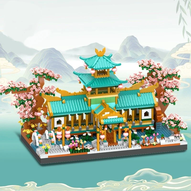 Japanese Sakura Palace Shrine Nano Building Blocks 3 Japanese Sakura Palace Shrine Nano Building Blocks