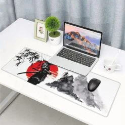 Accessories Japanese Samurai Blood Red Sun & Mountains Large Mouse Pad