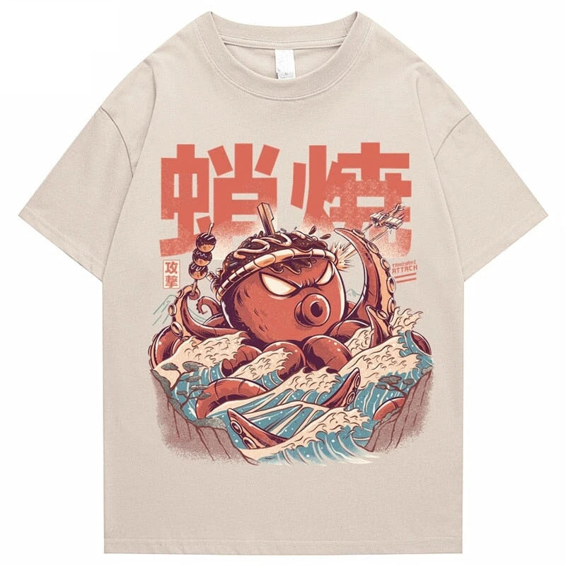 Apparel Japanese Takoyaki Octopus Wave Unisex Tee 4 Apparel Japanese Takoyaki Octopus Wave Unisex Tee - Image 2
