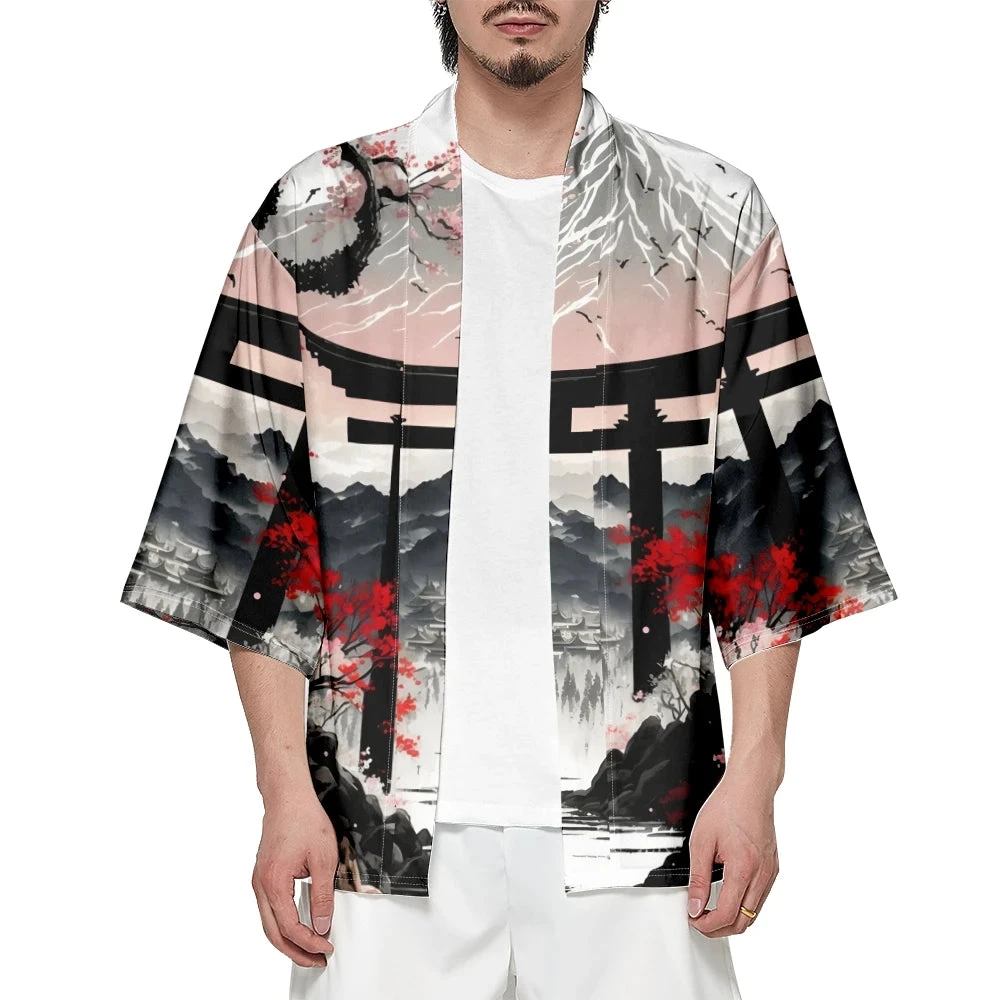 Apparel Japanese-theme Dawn Shrine Unisex Kimono 5 Apparel Japanese-theme Dawn Shrine Unisex Kimono - Image 3