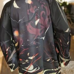 Apparel Japanese-themed Black Red Crows Unisex Kimono -Kawaii Store kawaiies plushies plush softtoy japanese themed black red crows unisex kimono kimono 723010