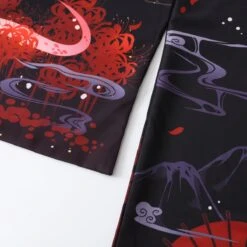 Apparel Japanese-themed Black Red Fox Snake Shrine Women's Kimono -Kawaii Store kawaiies plushies plush softtoy japanese themed black red fox snake shrine womens kimono kimono 954515