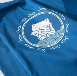 Apparel Japanese-themed Blue Black Cat Fish Unisex Kimono Top -Kawaii Store kawaiies plushies plush softtoy japanese themed blue black cat fish unisex kimono top kimono 627971