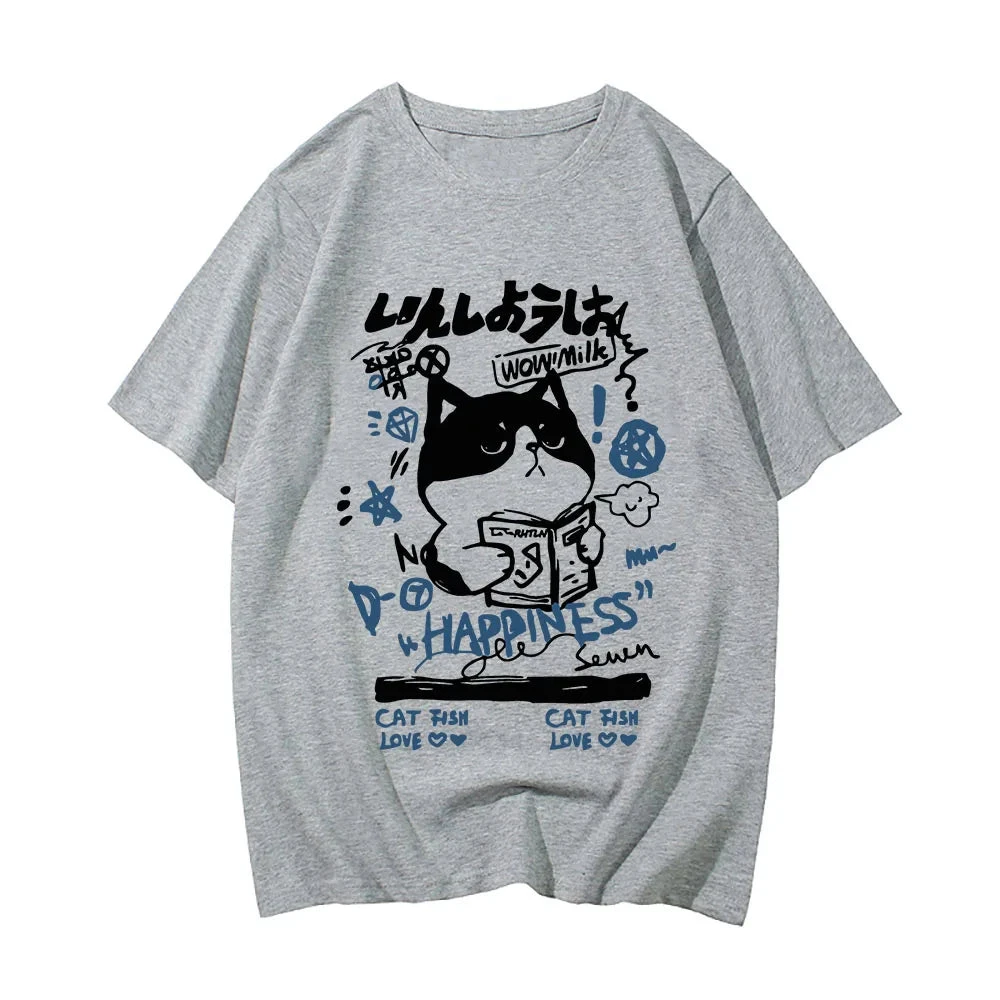 Apparel Japanese Themed Cat Finding Happiness Unisex Tee 5 Apparel Japanese Themed Cat Finding Happiness Unisex Tee - Image 3
