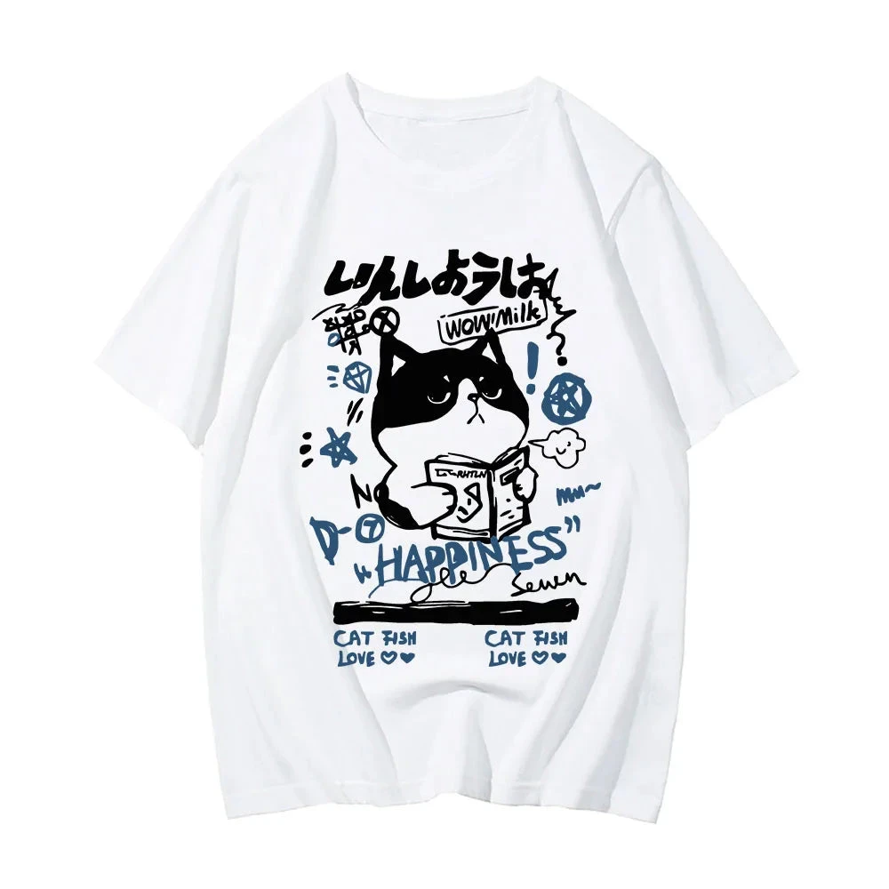Apparel Japanese Themed Cat Finding Happiness Unisex Tee 8 Apparel Japanese Themed Cat Finding Happiness Unisex Tee - Image 6