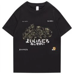 Apparel Japanese-Themed Cats Card Games Unisex Tee -Kawaii Store kawaiies plushies plush softtoy japanese themed cats card games unisex tee apparel black s 723376