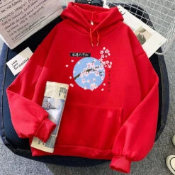 Apparel Japanese-themed Cherry Blossom Blue Sky Unisex Hoodie -Kawaii Store kawaiies plushies plush softtoy japanese themed cherry blossom blue sky unisex hoodie apparel red xxxl 822060