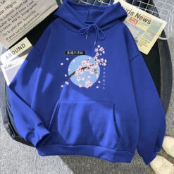 Apparel Japanese-themed Cherry Blossom Blue Sky Unisex Hoodie -Kawaii Store kawaiies plushies plush softtoy japanese themed cherry blossom blue sky unisex hoodie apparel royal blue xl 966550