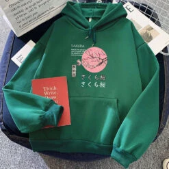 Apparel Japanese-themed Cherry Blossom Pink Sun Unisex Hoodie -Kawaii Store kawaiies plushies plush softtoy japanese themed cherry blossom pink sun unisex hoodie apparel green xs 505334