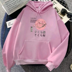 Apparel Japanese-themed Cherry Blossom Pink Sun Unisex Hoodie -Kawaii Store kawaiies plushies plush softtoy japanese themed cherry blossom pink sun unisex hoodie apparel pink xs 462623