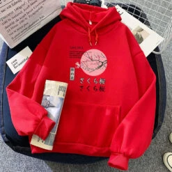 Apparel Japanese-themed Cherry Blossom Pink Sun Unisex Hoodie -Kawaii Store kawaiies plushies plush softtoy japanese themed cherry blossom pink sun unisex hoodie apparel red xs 220401