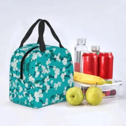 Japanese-themed Cherry Blossom Sakura Insulated Lunch Bags