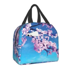 Japanese-themed Cherry Blossom Sakura Insulated Lunch Bags -Kawaii Store kawaiies plushies plush softtoy japanese themed cherry blossom sakura insulated lunch bags bag blue 663887