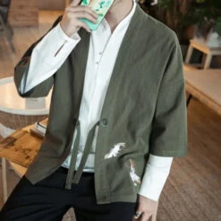 Apparel Japanese-themed Couple Crane Men's Yukata Kimono Jacket -Kawaii Store kawaiies plushies plush softtoy japanese themed couple crane mens yukata kimono jacket kimono 440180