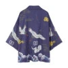Apparel Japanese-themed Crane Cloudy Waves Unisex Purple/White Kimono -Kawaii Store kawaiies plushies plush softtoy japanese themed crane cloudy waves unisex purplewhite kimono kimono purple m 684067