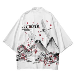 Apparel Japanese-themed Crane Mountains Two-Piece Kimono Top & Shorts Sets -Kawaii Store kawaiies plushies plush softtoy japanese themed crane mountains two piece kimono top shorts sets kimono 776367