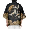 Apparel Japanese-themed Crane Print Black Gold Unisex Kimono -Kawaii Store kawaiies plushies plush softtoy japanese themed crane print black gold unisex kimono apparel s 860570