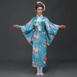 Apparel Japanese-themed Elegant Sakura Floral Long Women's Kimonos