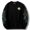 Apparel Japanese-themed Emerald Dragon Embroidery Unisex Black Sweatshirt -Kawaii Store kawaiies plushies plush softtoy japanese themed emerald dragon embroidery unisex black sweatshirt apparel 550591