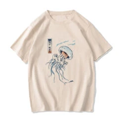 Apparel Japanese-themed Floating Jellyfish Unisex Tee -Kawaii Store kawaiies plushies plush softtoy japanese themed floating jellyfish unisex tee apparel cream xs 182301
