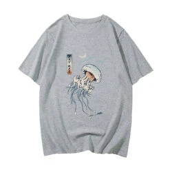 Apparel Japanese-themed Floating Jellyfish Unisex Tee -Kawaii Store kawaiies plushies plush softtoy japanese themed floating jellyfish unisex tee apparel gray xs 161722