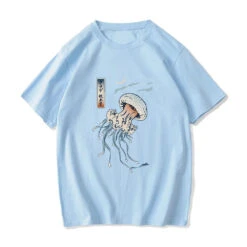 Apparel Japanese-themed Floating Jellyfish Unisex Tee -Kawaii Store kawaiies plushies plush softtoy japanese themed floating jellyfish unisex tee apparel light blue xs 838089