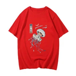 Apparel Japanese-themed Floating Jellyfish Unisex Tee -Kawaii Store kawaiies plushies plush softtoy japanese themed floating jellyfish unisex tee apparel red xs 488930