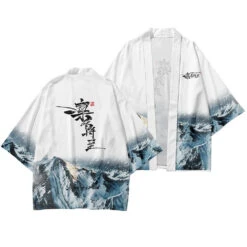 Apparel Japanese-themed Glaciar Mountains Two-Piece Kimono Yukata Top & Pants -Kawaii Store kawaiies plushies plush softtoy japanese themed glaciar mountains two piece kimono yukata top pants kimono tops s 647600