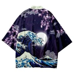 Apparel Japanese-themed Great Wave Off Kanagawa Red Purple Unisex Kimono -Kawaii Store kawaiies plushies plush softtoy japanese themed great wave off kanagawa red purple unisex kimono kimono 632895